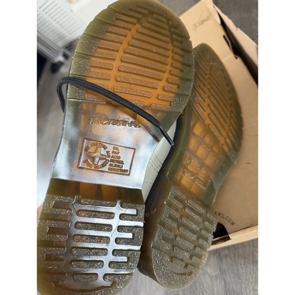 Doc Dr. Martens Women's Zavala Air Wair White Combat Leather Boots Size 8 - Picture 3 of 5